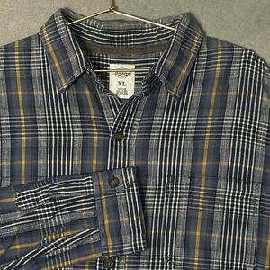 Dickies Mens Vintage Long Sleeve Heavyweight Plaid Button Up Flannel Size XL